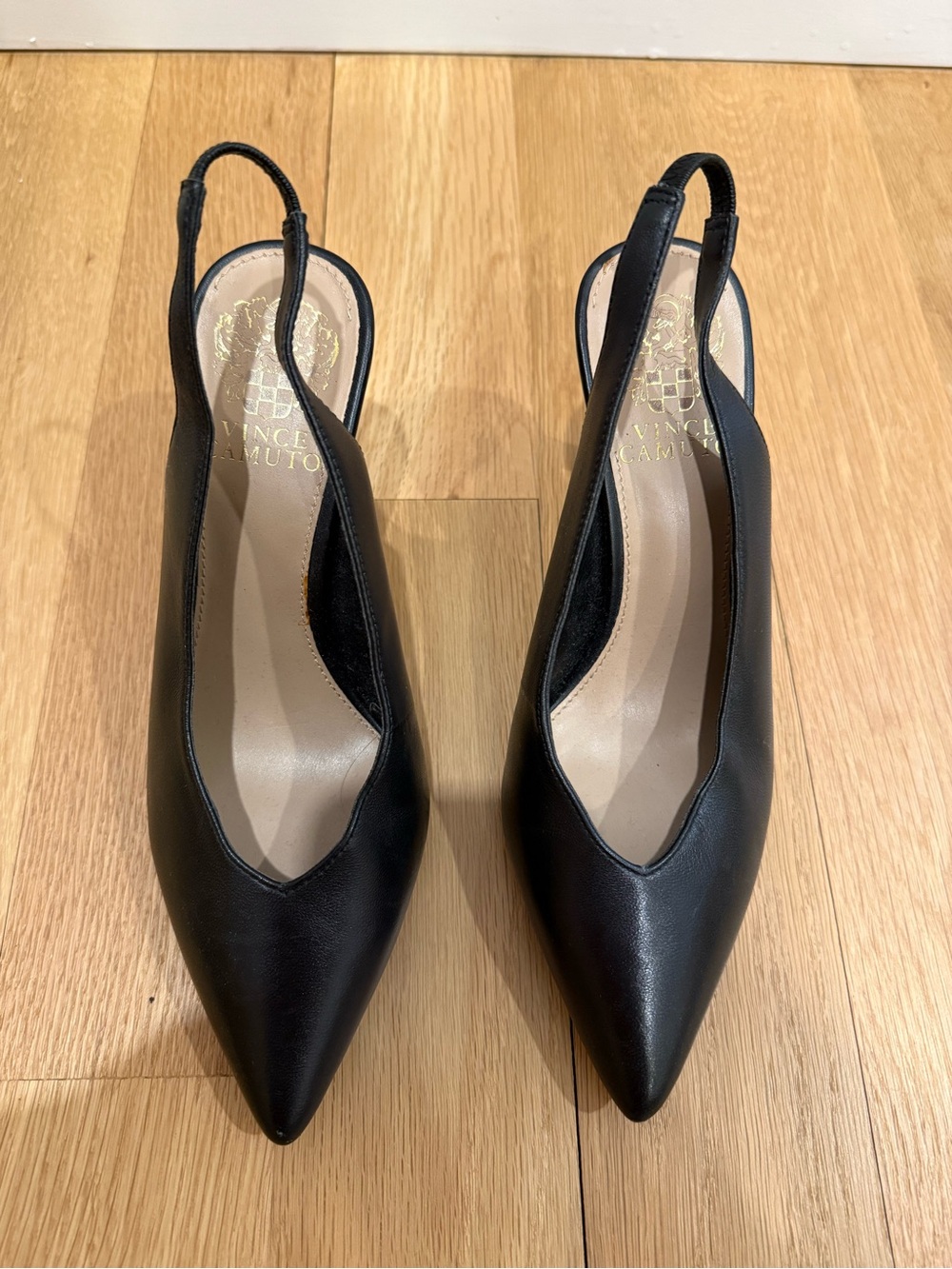 Vince Camuto Black Pointed-Toe Slingback Pumps